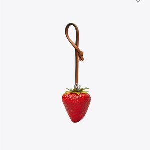 Tory Burch Red Strawberry Keychain with Tan Strap. Sold out   $165 retail
